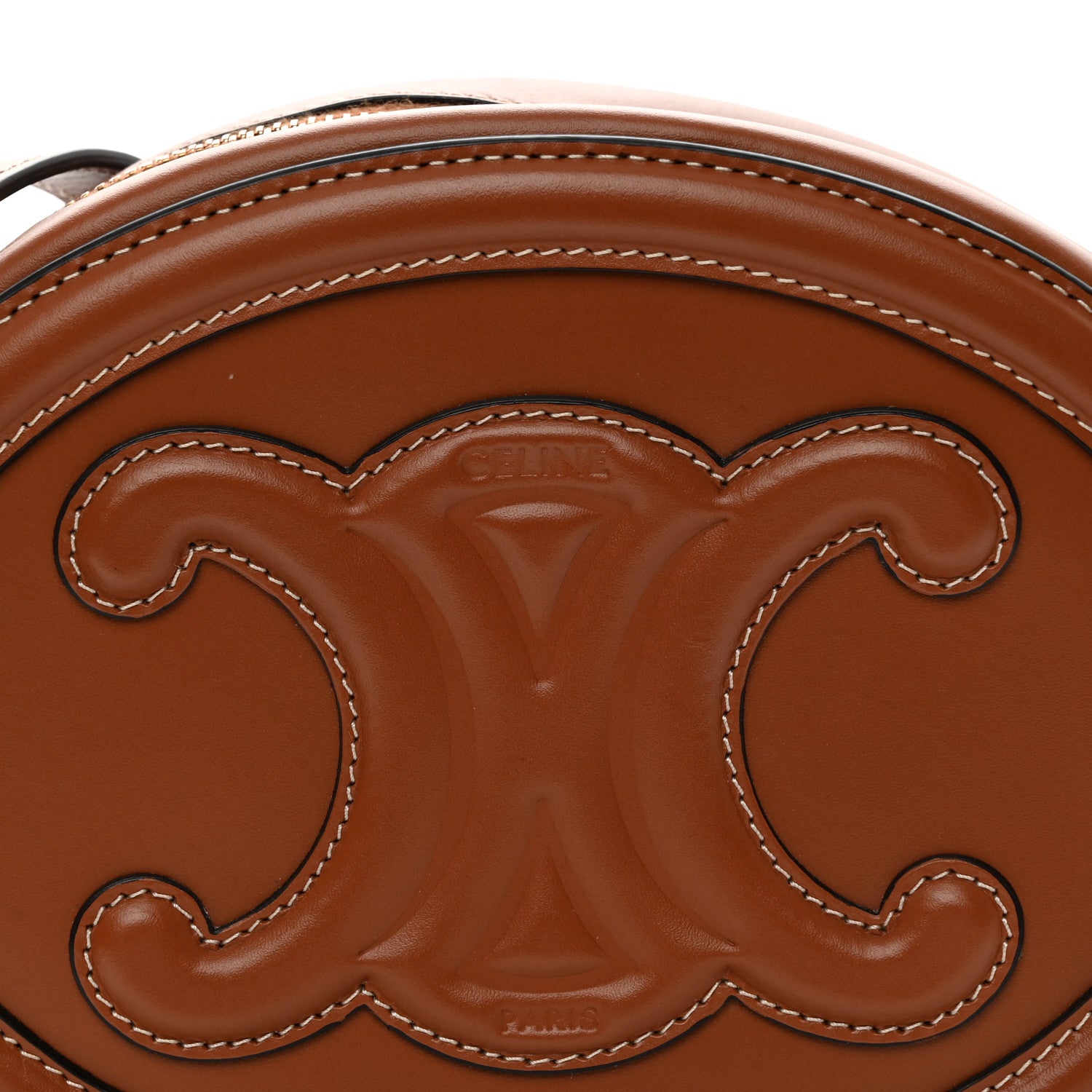 Celine Smooth Calfskin Cuir Triomphe Oval Bag Tan 8 of 10