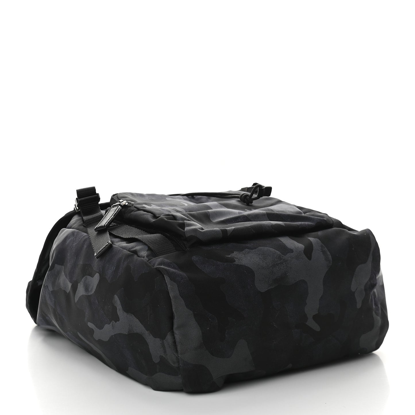 Tessuto Nylon Camouflage Print Double Buckle Backpack Fumo