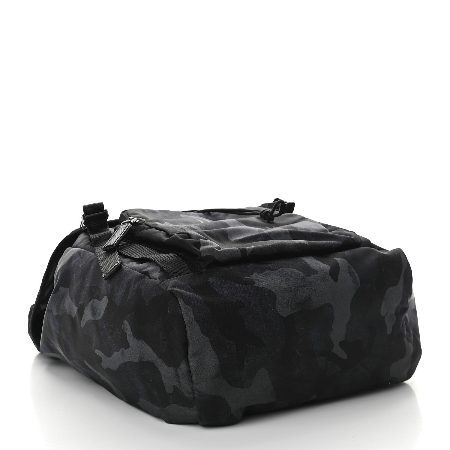 Prada Tessuto Nylon Camouflage Print Double Buckle Backpack Fumo 3 of 9