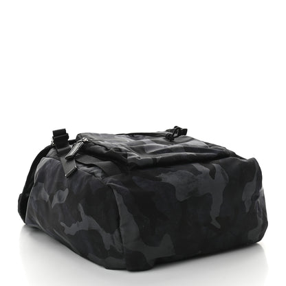Prada Tessuto Nylon Camouflage Print Double Buckle Backpack Fumo 3 of 9