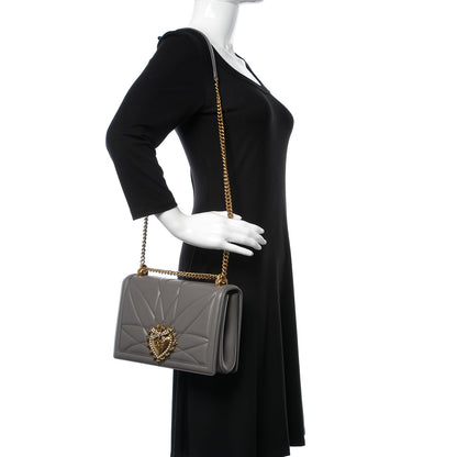 Dolce & Gabbana Calfskin Medium Devotion Crossbody Bag Grey 2 of 9