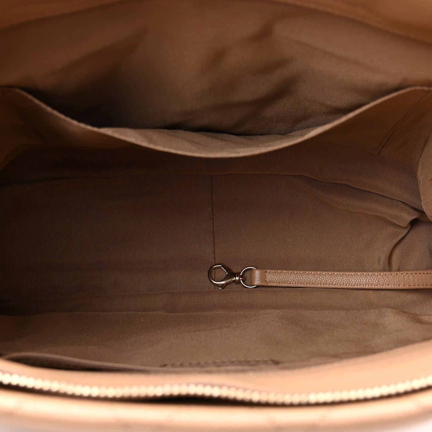 Caviar Quilted Rolled Up Tote Beige