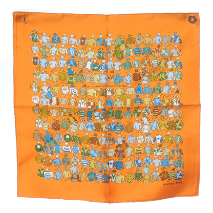 Hermes Silk Les Chevaux Se Rendent Au Depart Pocket Square Scarf 2 of 6