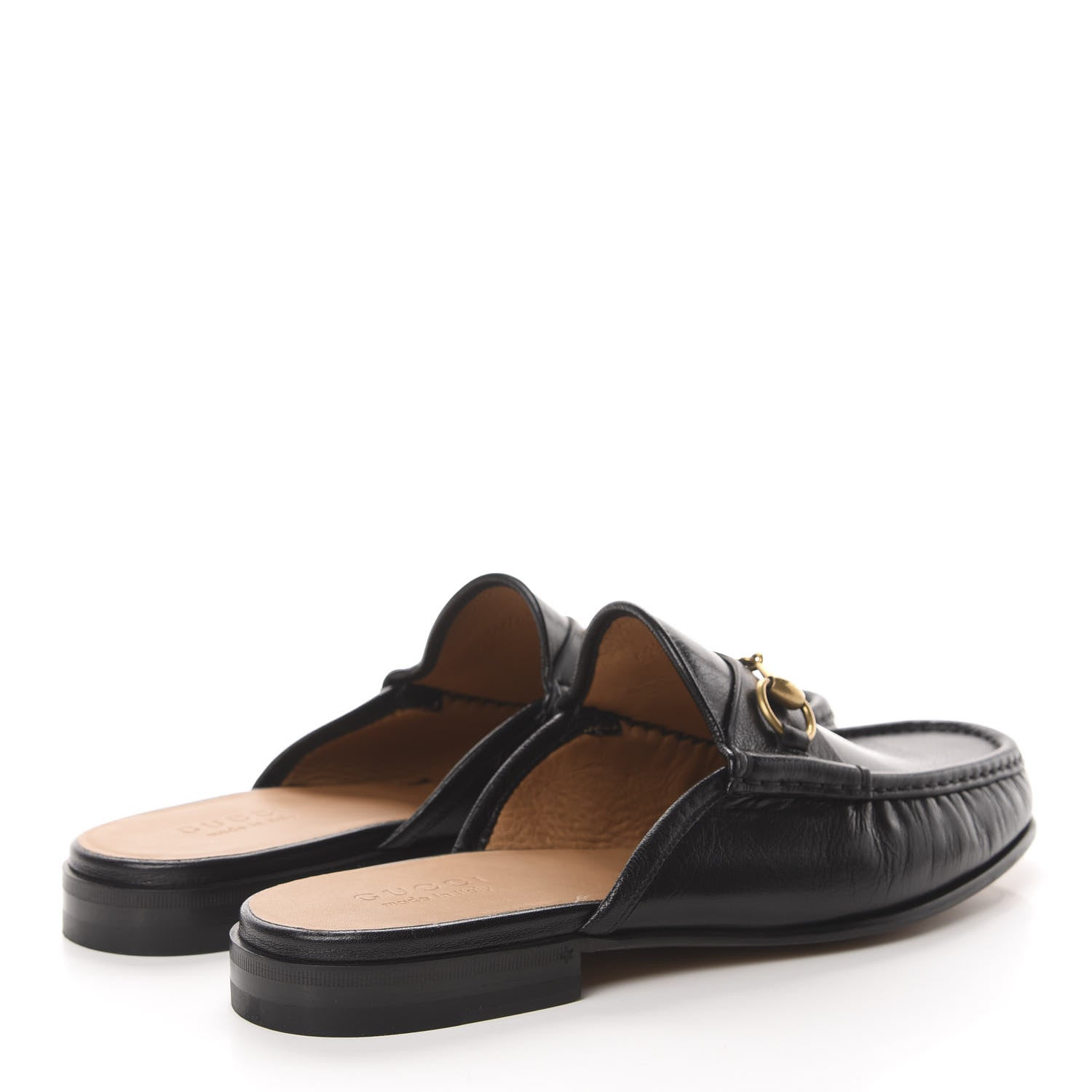 Gucci Goatskin Mens Horsebit Slippers 10 Black 4 of 9
