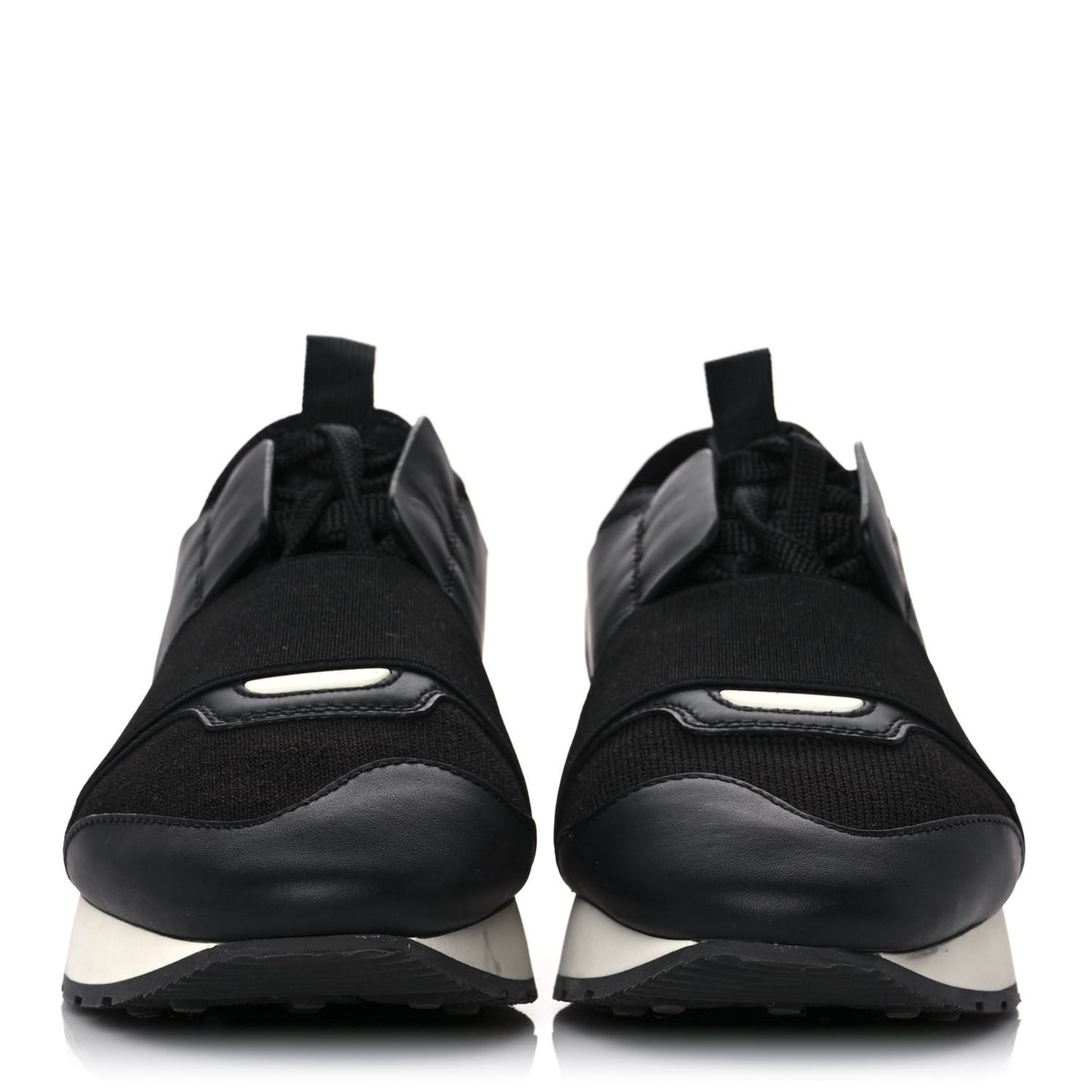 Mesh Calfskin Neoprene Womens Race Runner Sneakers 36 Black Rose Fluo