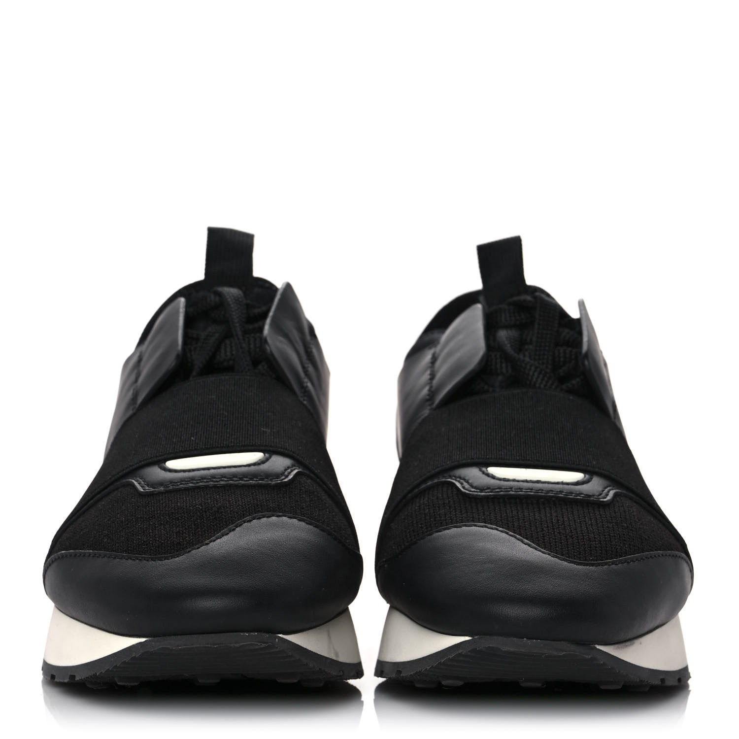 Balenciaga Mesh Calfskin Neoprene Womens Race Runner Sneakers 36 Black Rose Fluo 2 of 8