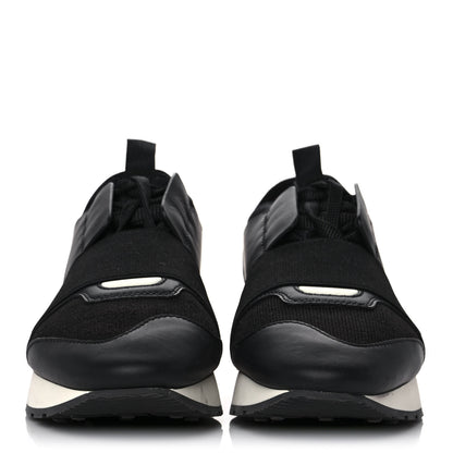 Balenciaga Mesh Calfskin Neoprene Womens Race Runner Sneakers 36 Black Rose Fluo 2 of 8