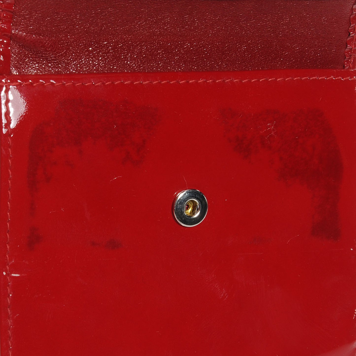 Patent Compact CC Flap Wallet Red