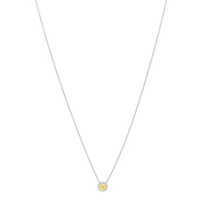 Tiffany Platinum Fancy Vivid Yellow Diamond .32ct Soleste Pendant Necklace 1 of 5