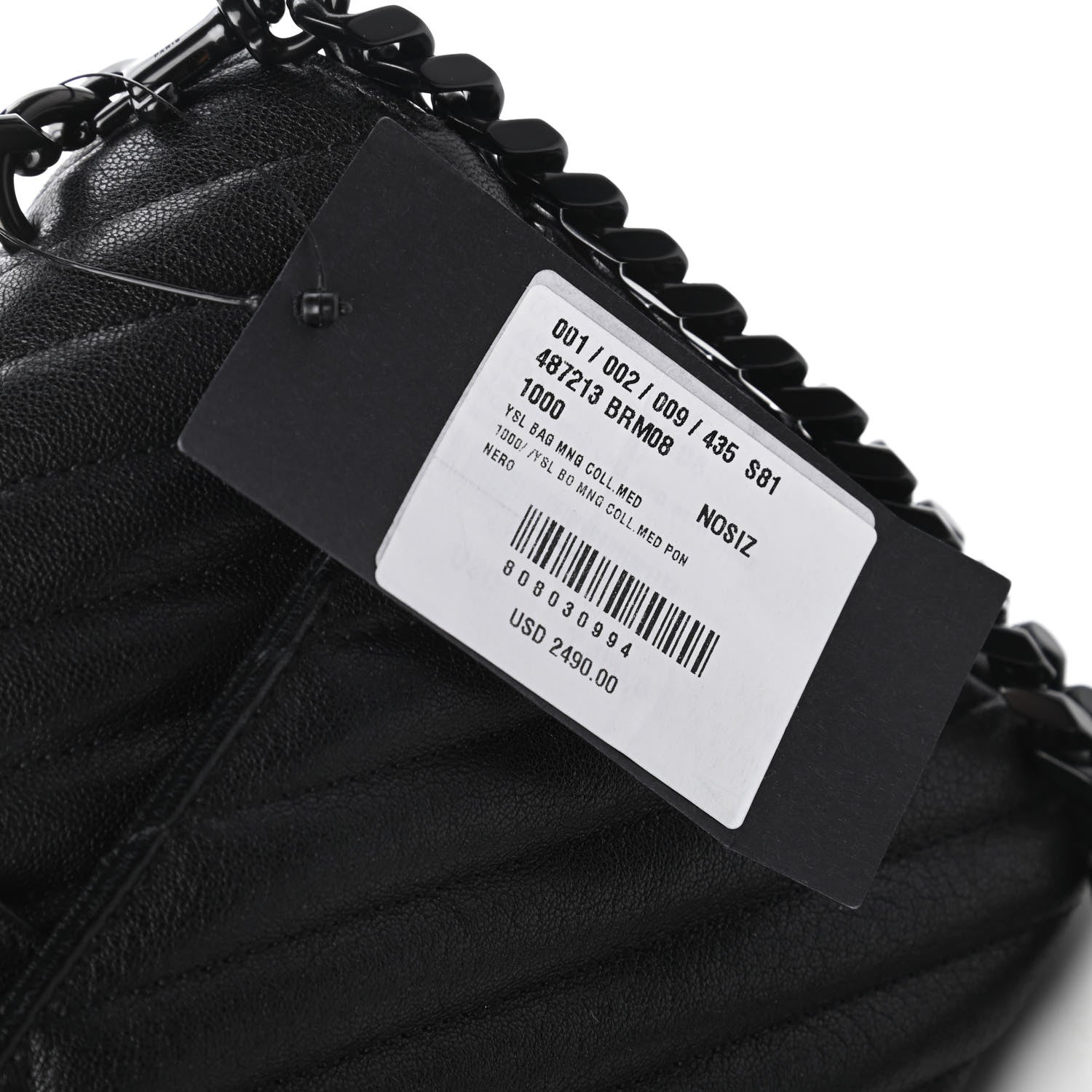 Saint Laurent Sheepskin Matelasse Chevron Monogram Monochrome Medium College Bag Black 11 of 11