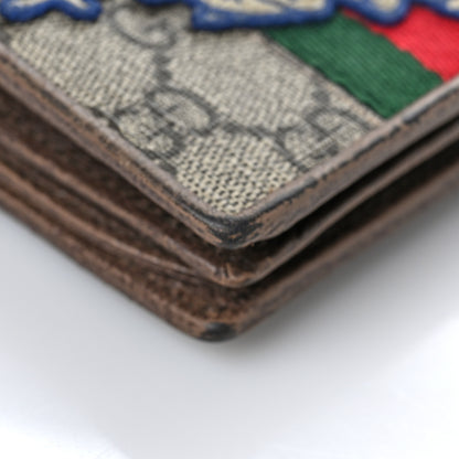 Gucci X DISNEY GG Supreme Monogram Web Three Little Pigs Ophidia Card Case Wallet Beige New Acero 7 of 11