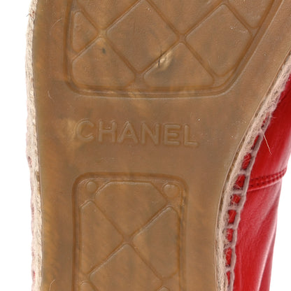 Chanel Lambskin CC Espadrilles 37 Red 6 of 9