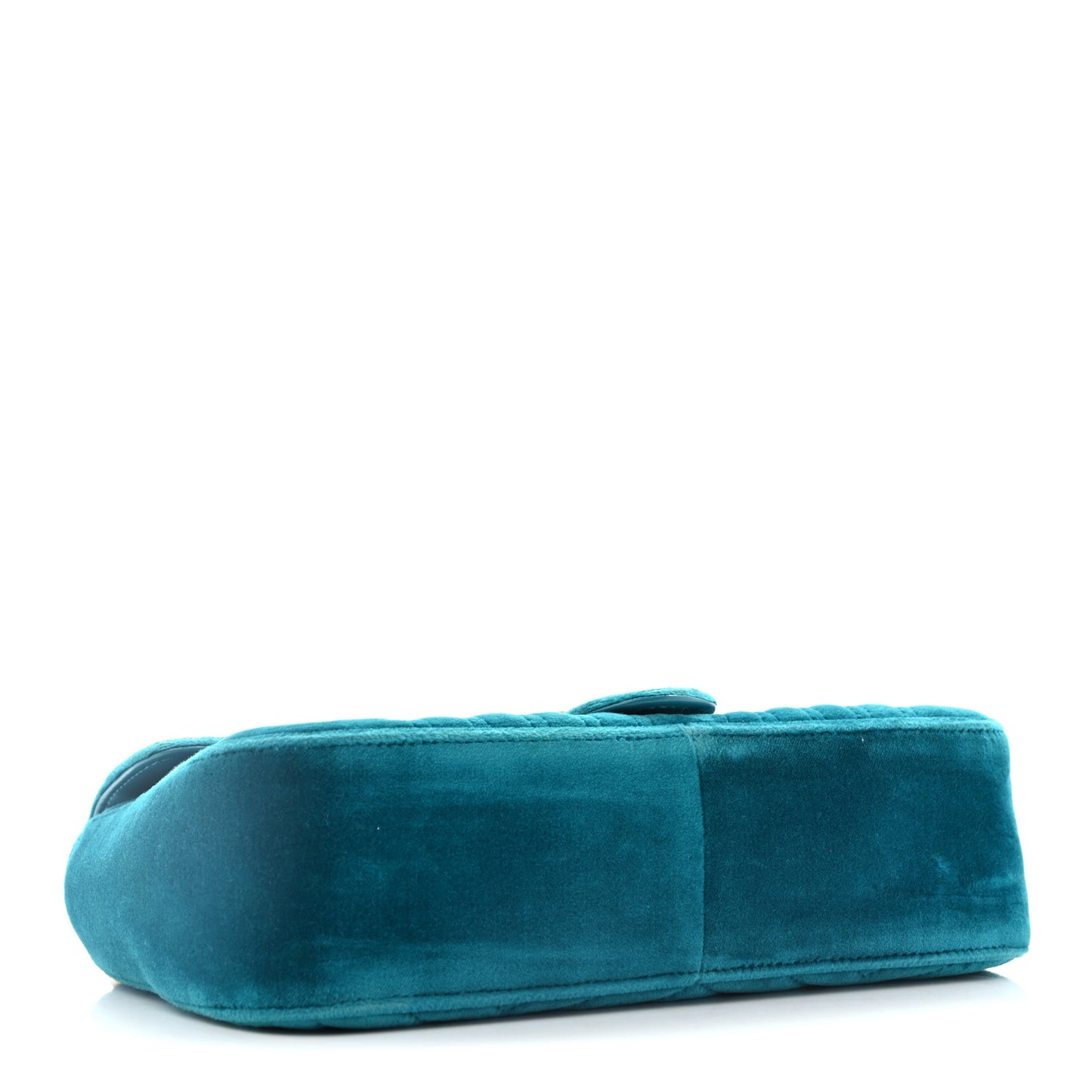 Velvet Matelasse Small GG Marmont Shoulder Bag Pavone Cyan