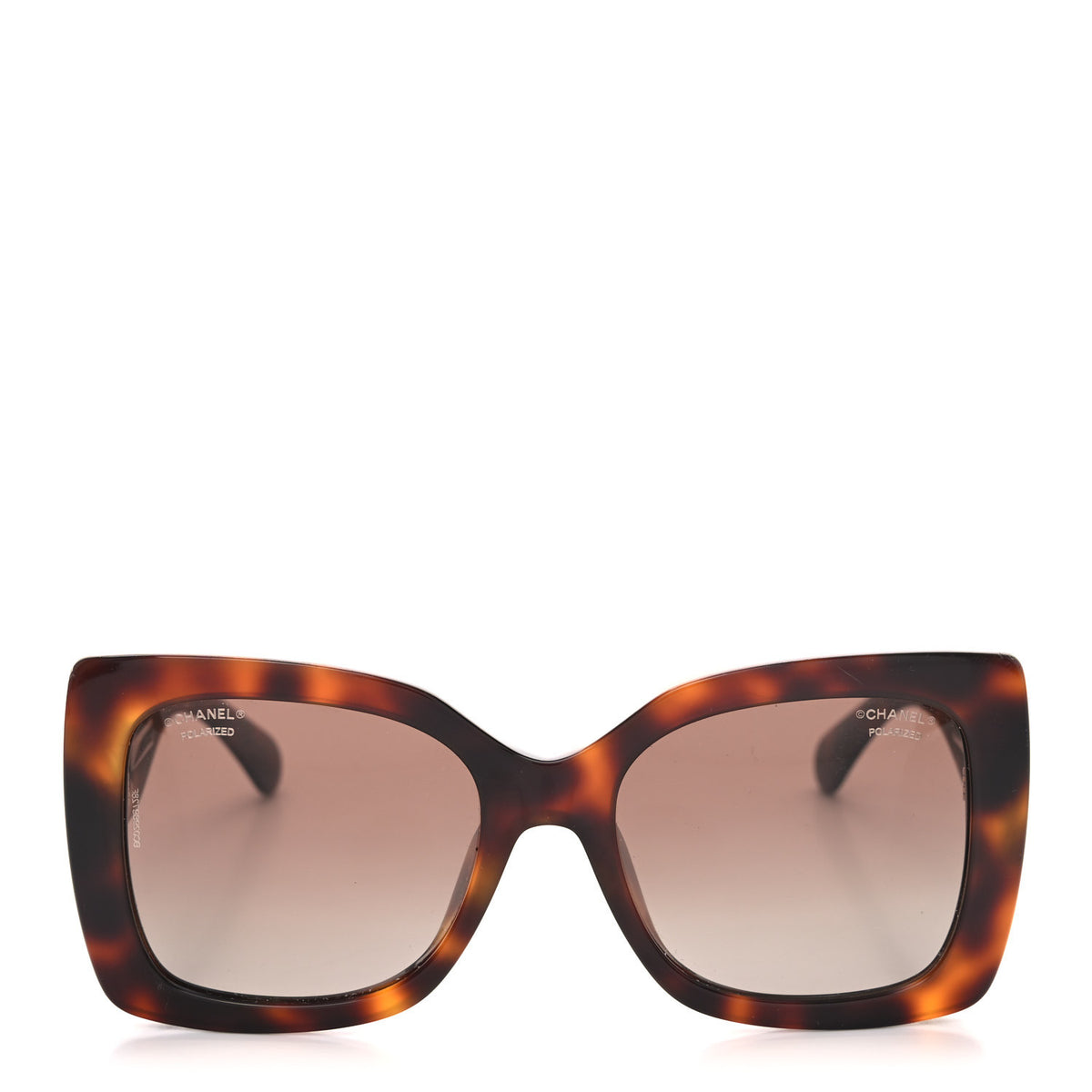 CHANEL Tortoise Shell Square Polarized Sunglasses Chanel Acetate Polarized CC Square Sunglasses 5447-A  main image 2