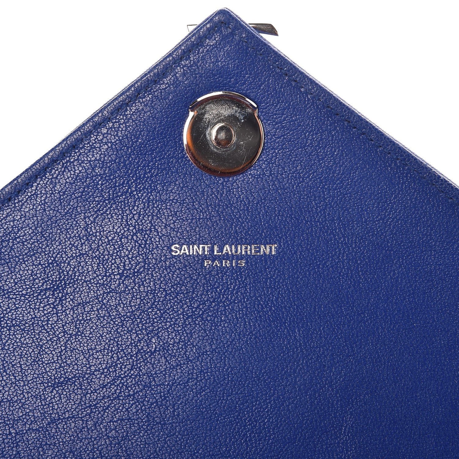 Saint Laurent Sheepskin Matelasse Chevron Monogram Medium College Bag Royal Blue 5 of 9