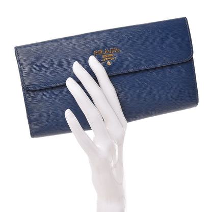 Prada Vitello Move Continental Flap Wallet Bleuette 2 of 11