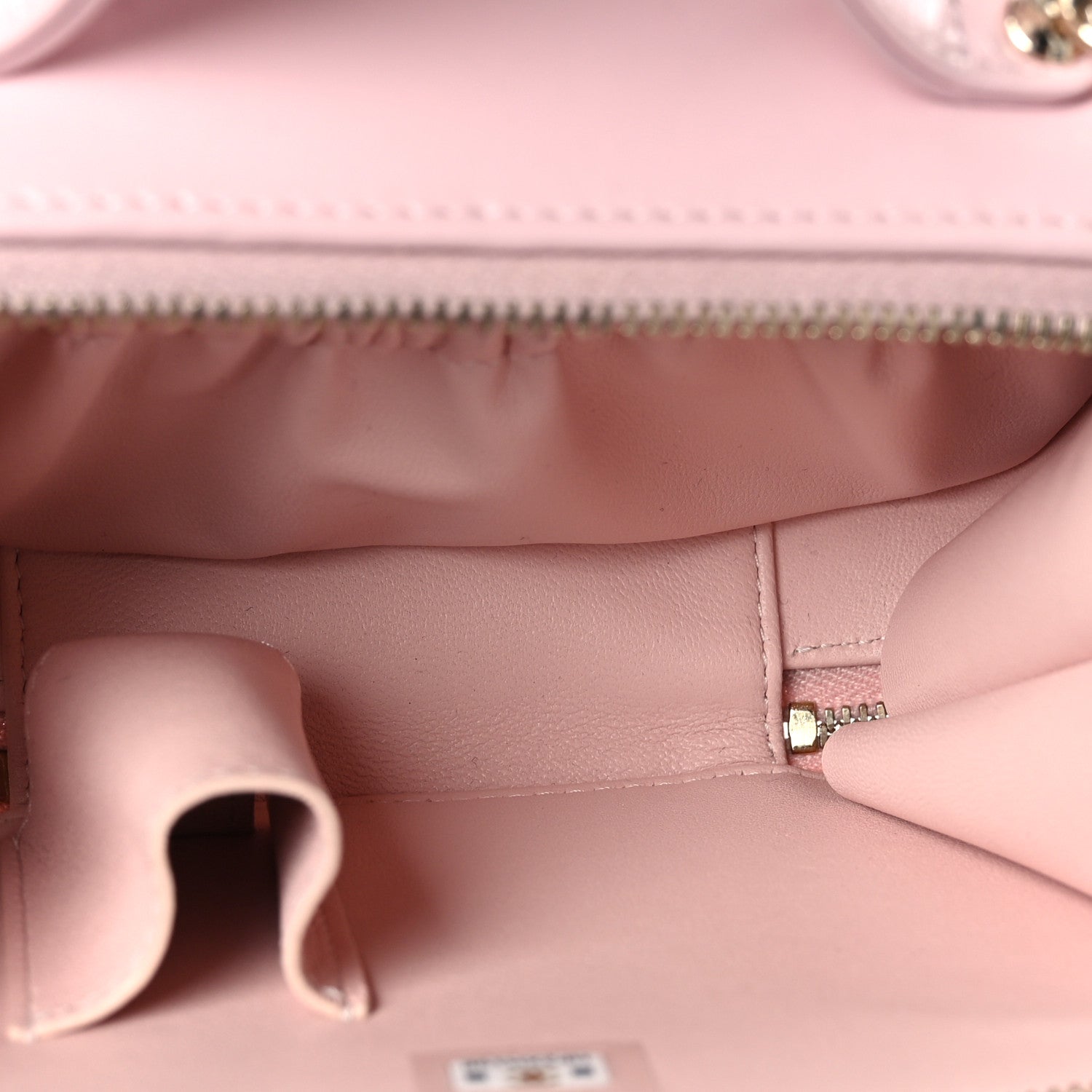 Chanel Glazed Calfskin Quilted Small Top Handle Vanity Case Light Pink 6 of 10