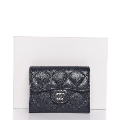 Chanel Caviar Quilted Card Holder Navy Blue 9 of 9