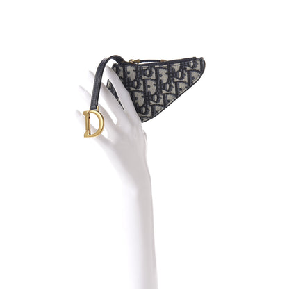 Christian Dior Oblique Saddle Coin Purse Blue 2 of 8