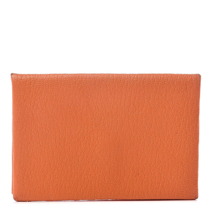 Hermes Chevre Mysore Calvi Card Case Orange 1 of 5