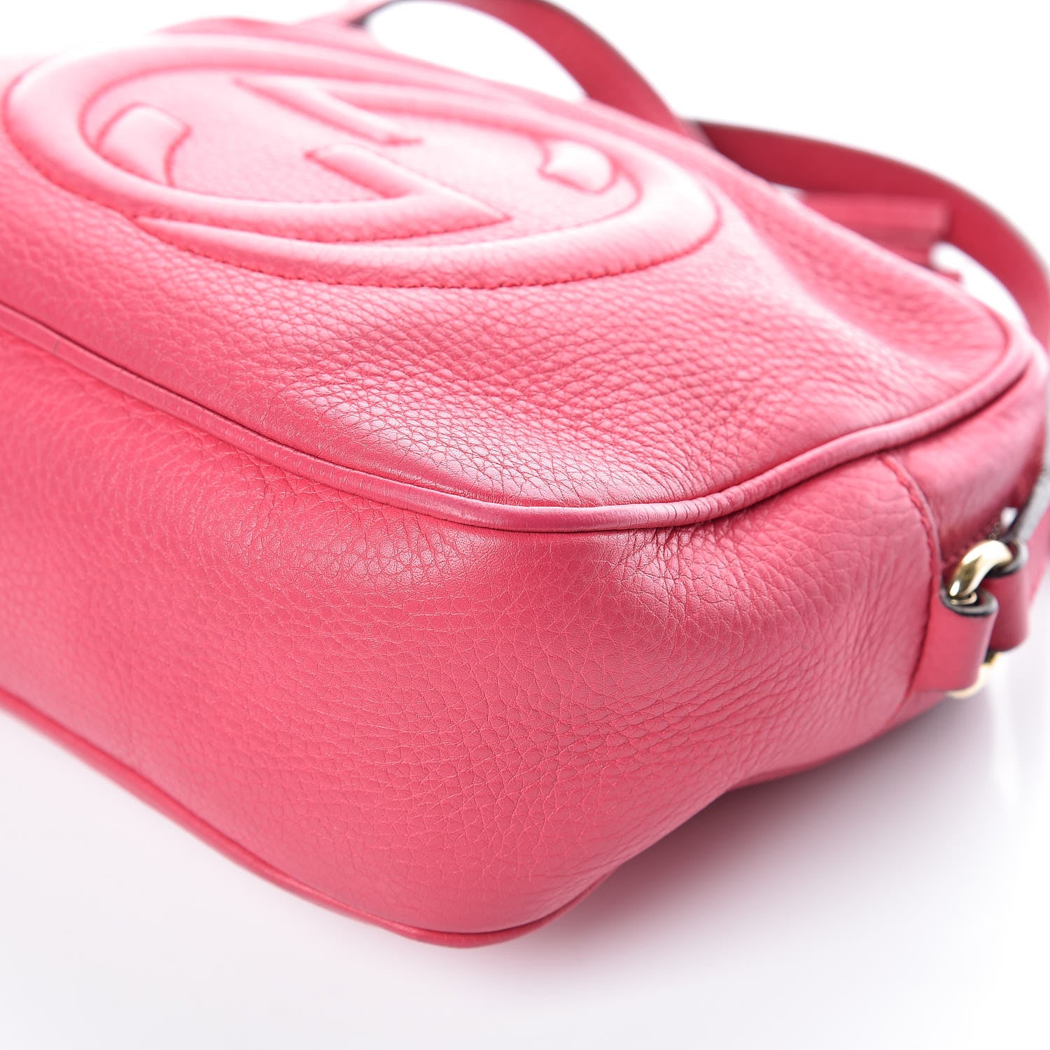 Gucci Pebbled Calfskin Small Soho Disco Bag Bright Bougainvillea 10 of 17