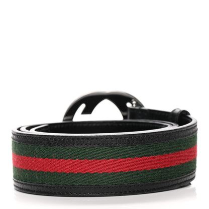 Gucci Calfskin Web Interlocking G Belt 85 34 Black 2 of 6
