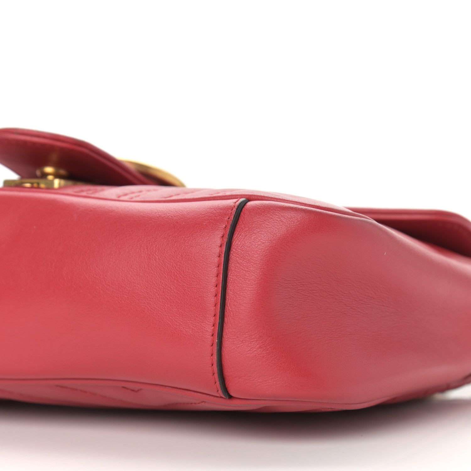 Gucci Calfskin Matelasse Small GG Marmont Shoulder Bag Hibiscus Red 10 of 12