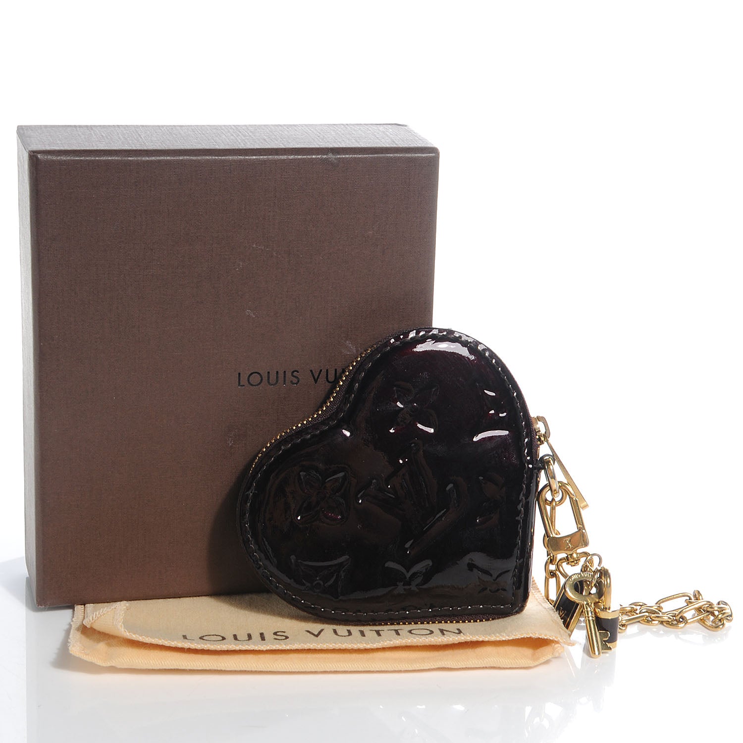 Louis Vuitton Vernis Coeur Heart Coin Purse Amarante 3 of 8