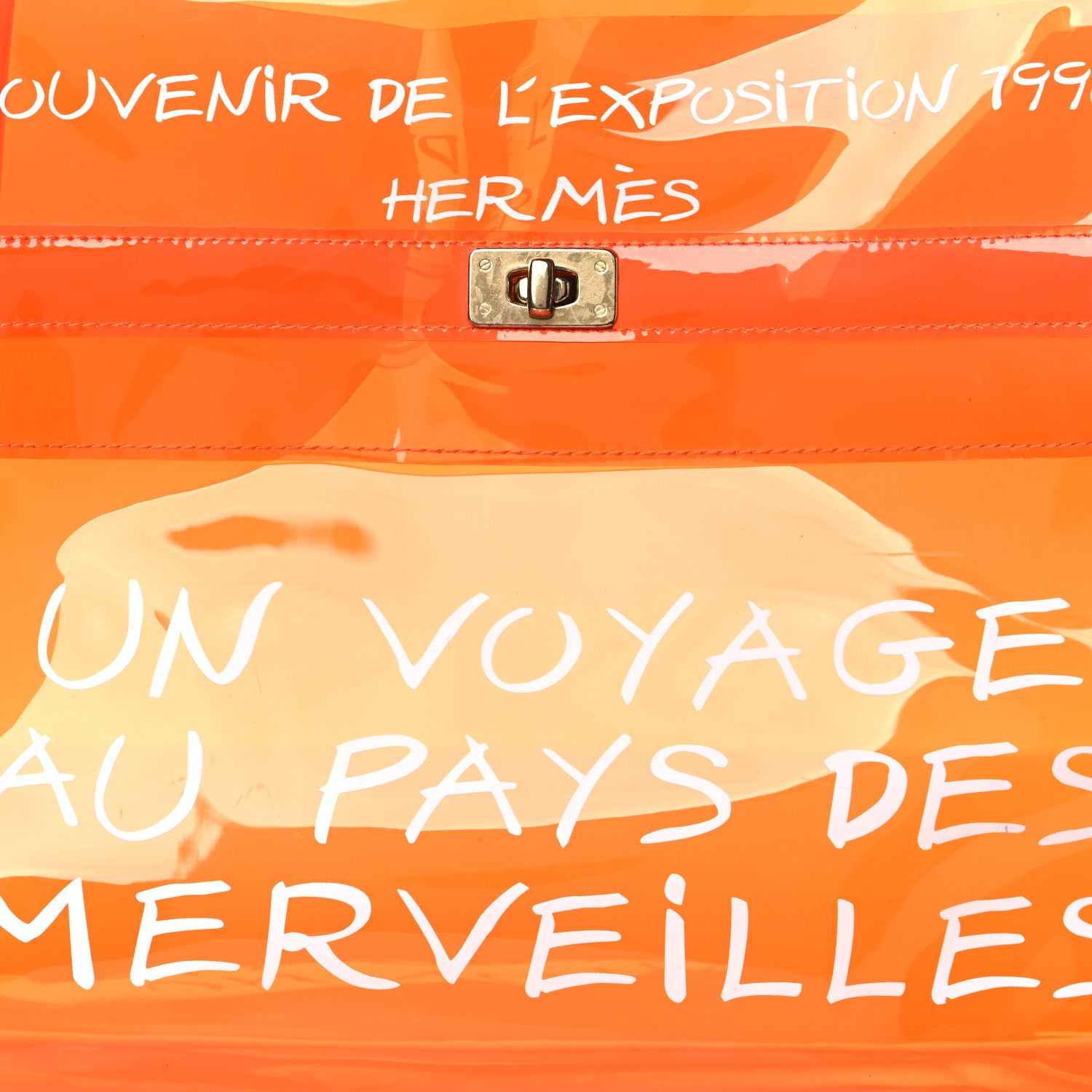 Hermes Vinyl Souvenir De L'Exposition Kelly Orange 7 of 10