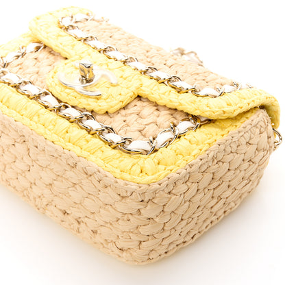 Chanel Raffia Chain Venice Beach Mini Flap Bag Beige Yellow 12 of 13