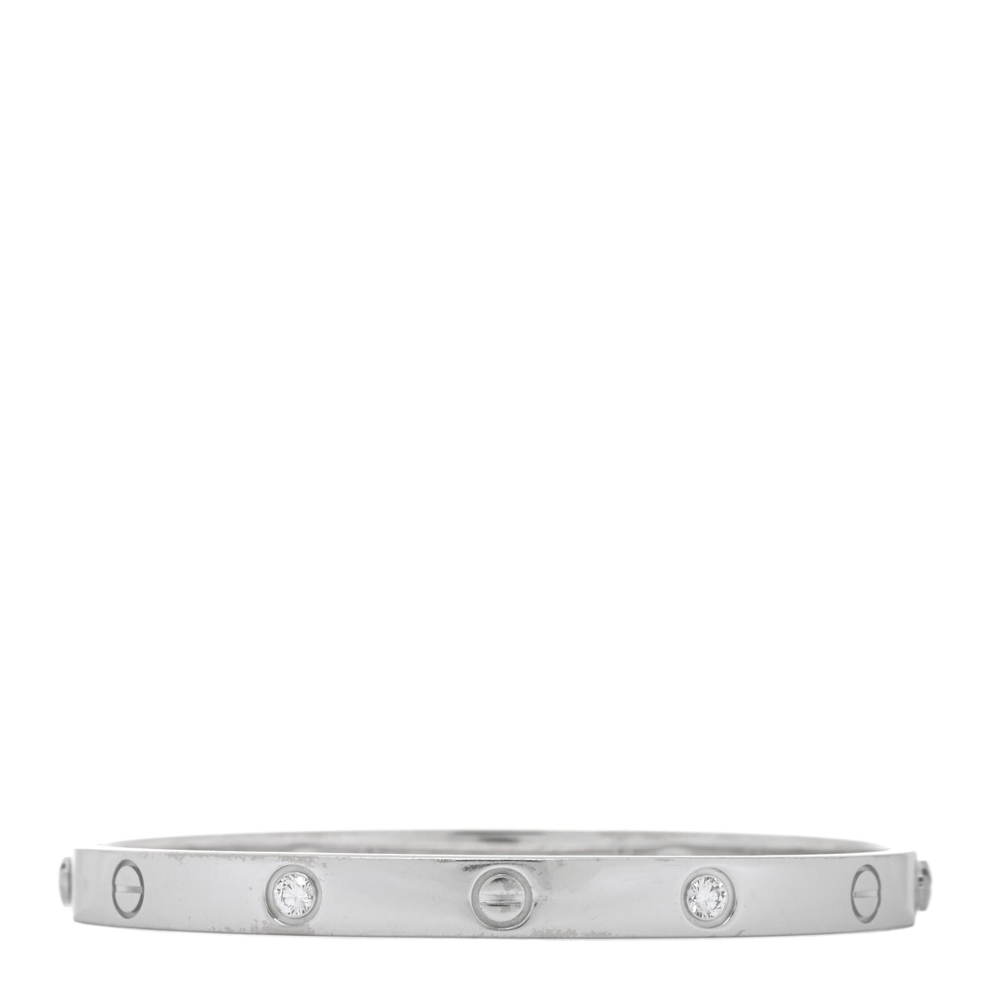 18K White Gold 4 Diamond Love Bracelet 17