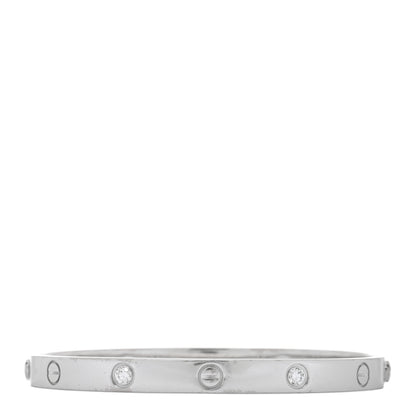 Cartier 18K White Gold 4 Diamond Love Bracelet 17 1 of 7