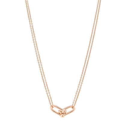 Tiffany 18K Rose Gold HardWear Double Link Pendant Necklace 1 of 5