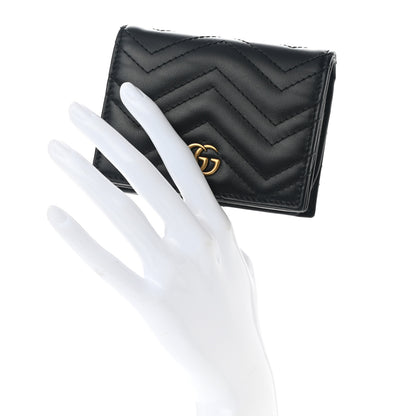 Gucci Calfskin Matelasse GG Marmont Card Case Wallet Black 2 of 8