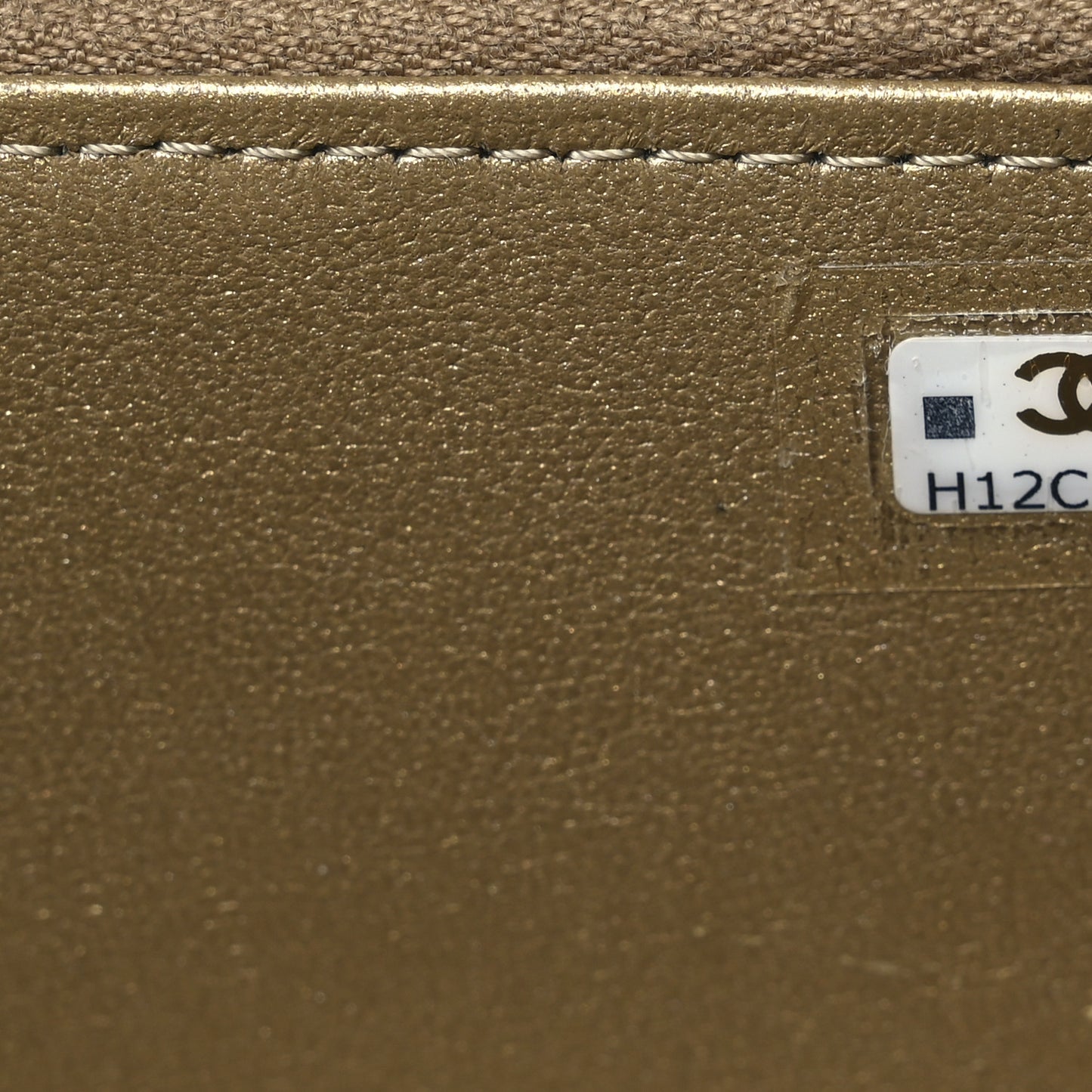 Metallic Lambskin Quilted Small CC Dynasty Vanity Case With Chain Gold