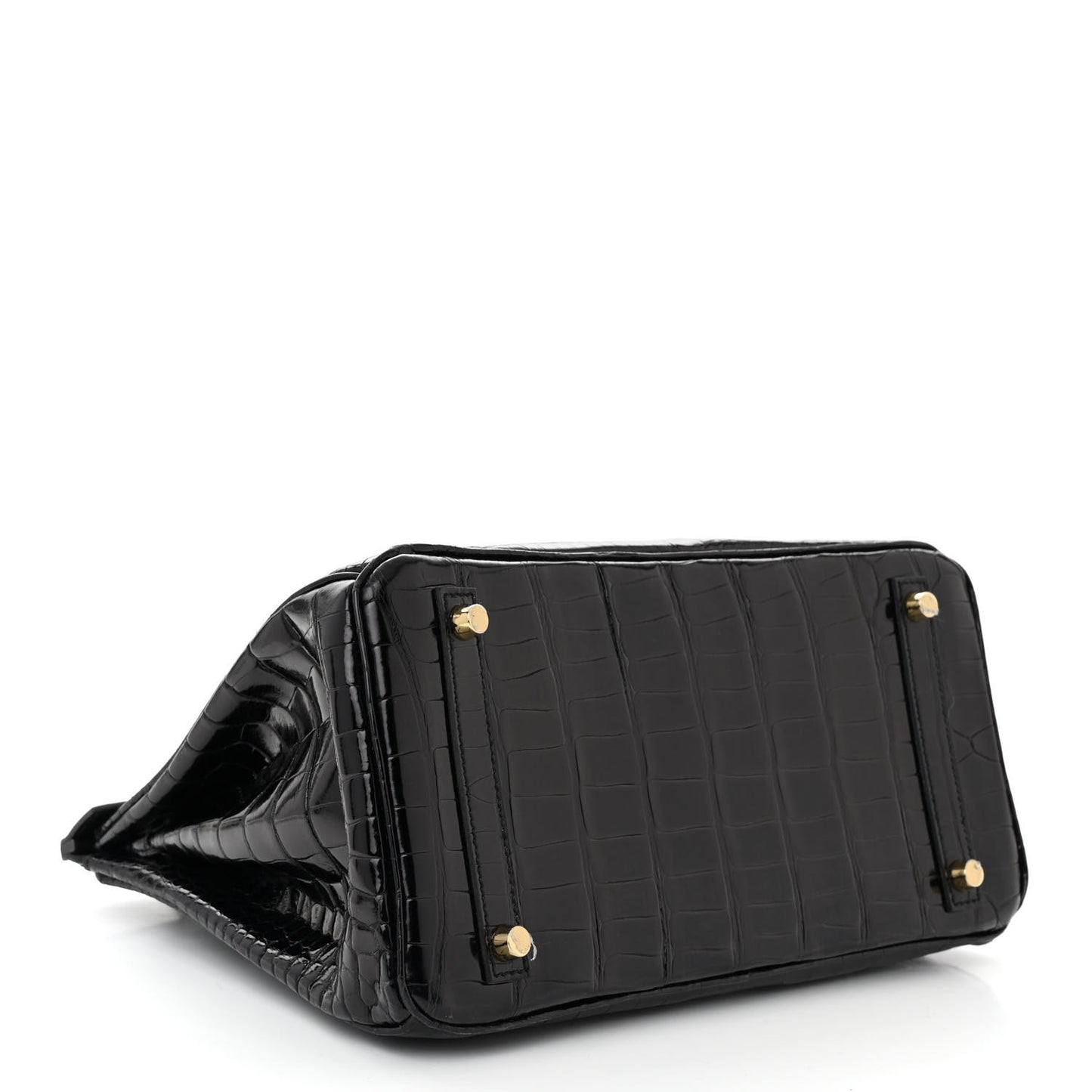 Shiny Porosus Crocodile Birkin 30 Black