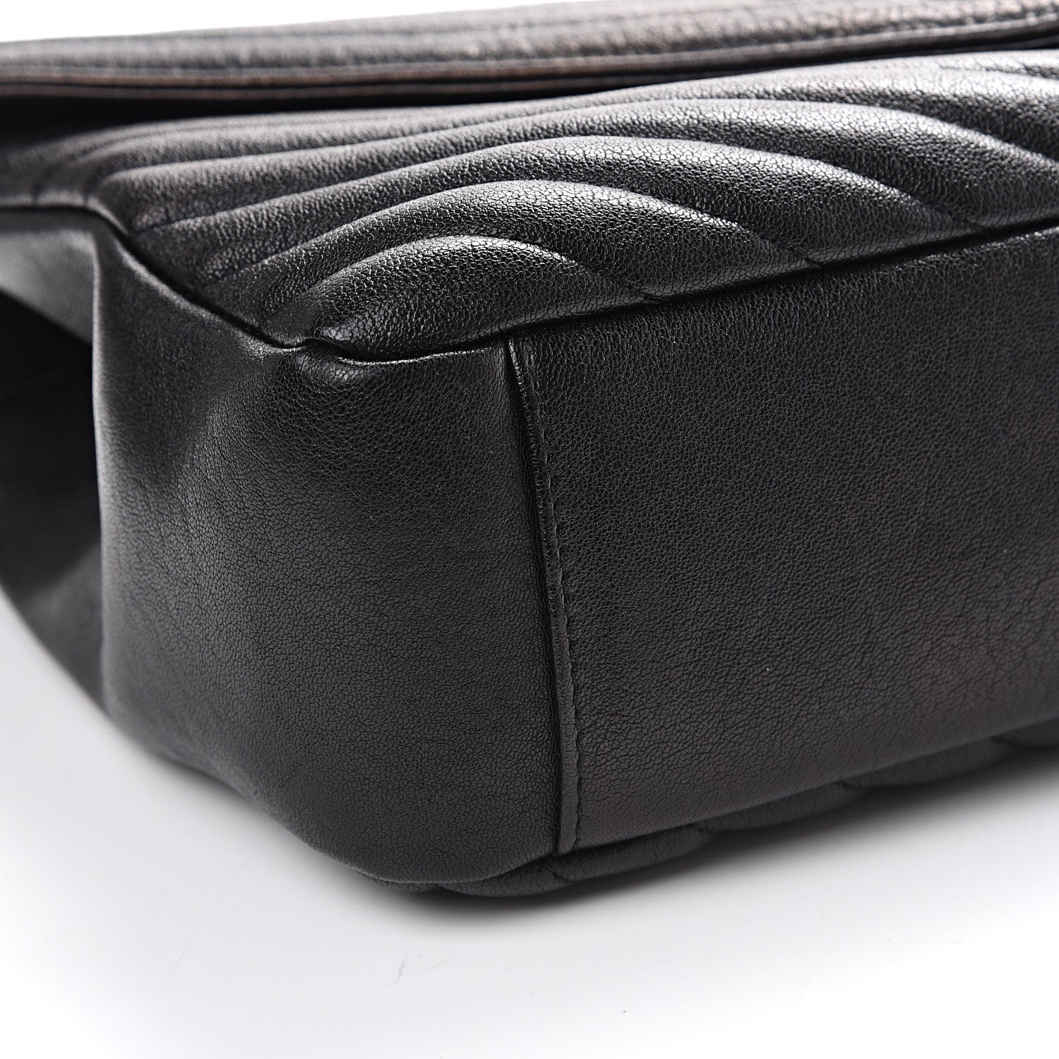 Saint Laurent Sheepskin Matelasse Chevron Monogram Monochrome Large College Satchel Black 7 of 11