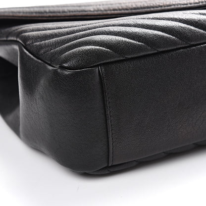 Saint Laurent Sheepskin Matelasse Chevron Monogram Monochrome Large College Satchel Black 7 of 11