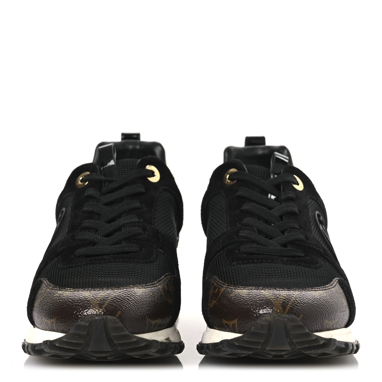 Suede Monogram Run Away Sneakers 38.5 Black