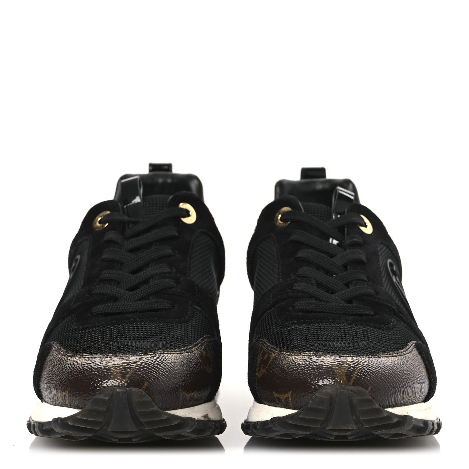 Louis Vuitton Suede Monogram Run Away Sneakers 38.5 Black 5 of 32