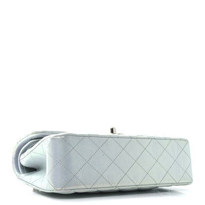 Chanel Iridescent Calfskin Quilted Small Double Flap Light Blue 4 of 11