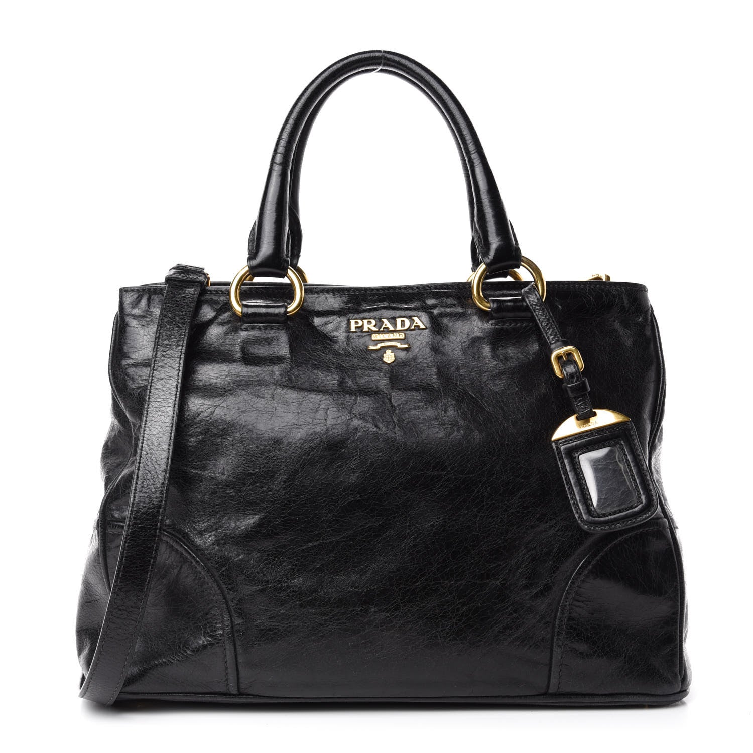 Prada Glace Calfskin Tote Black 1 of 9