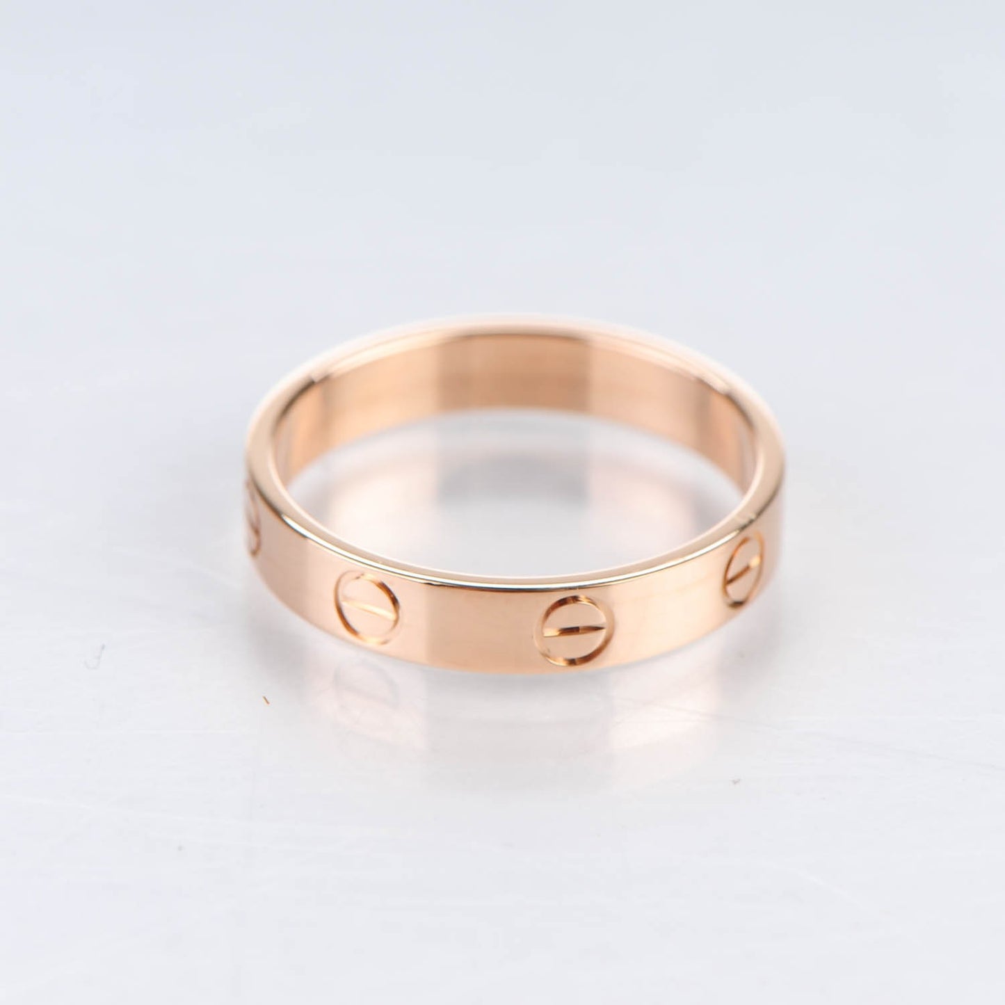 18K Pink Gold 4mm LOVE Wedding Band Ring 54 7