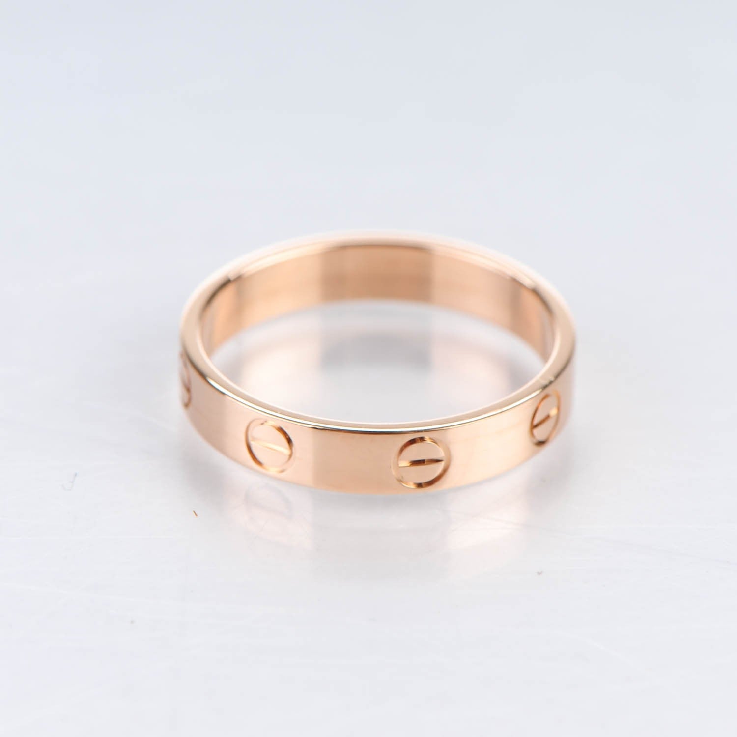 Cartier 18K Pink Gold 4mm LOVE Wedding Band Ring 54 7 4 of 5