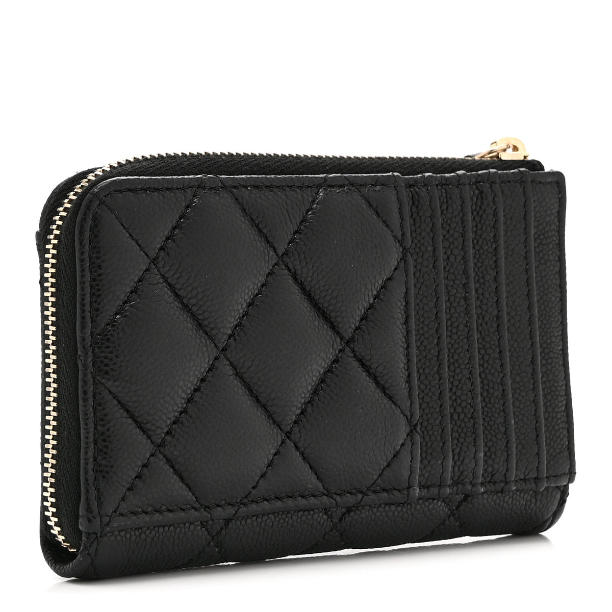 Chanel Caviar Quilted CC Zip Around Card Holder Black 3 of 10