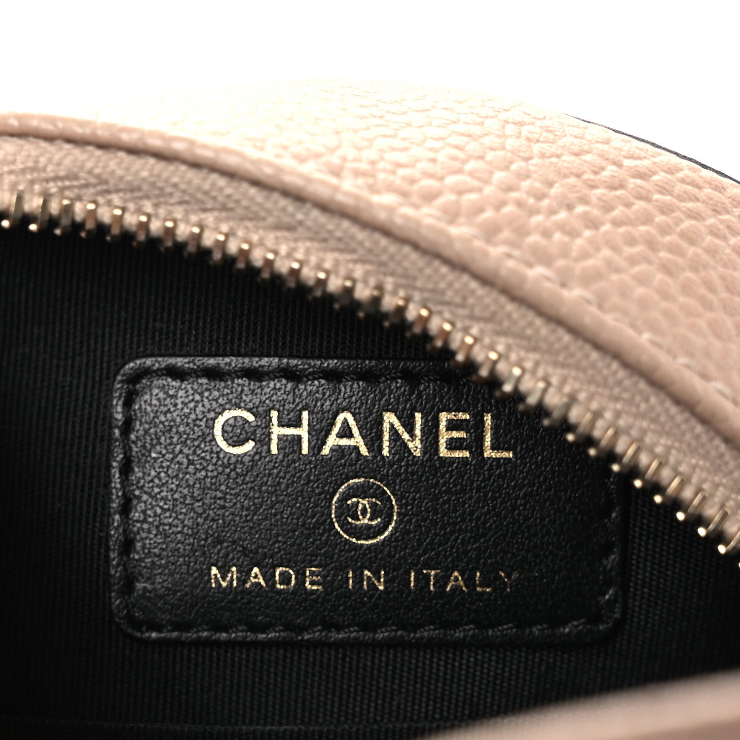 Chanel Caviar Quilted Round Filigree Crossbody Beige Black 6 of 12