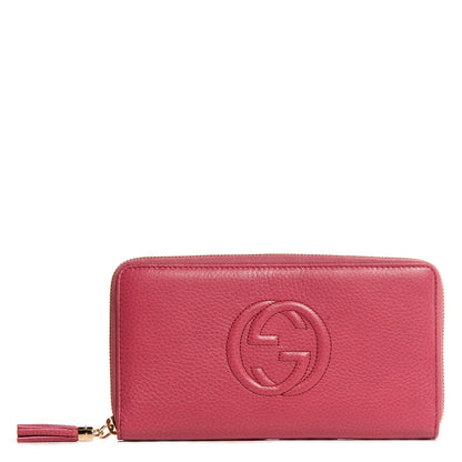 Gucci Calfskin Large Soho Zip Around Wallet Pink 1 of 8