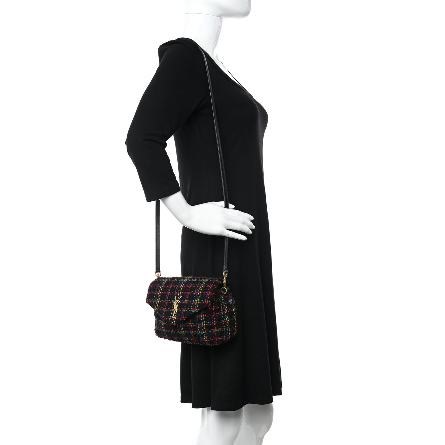 Tweed Toy Loulou Shoulder Bag Black