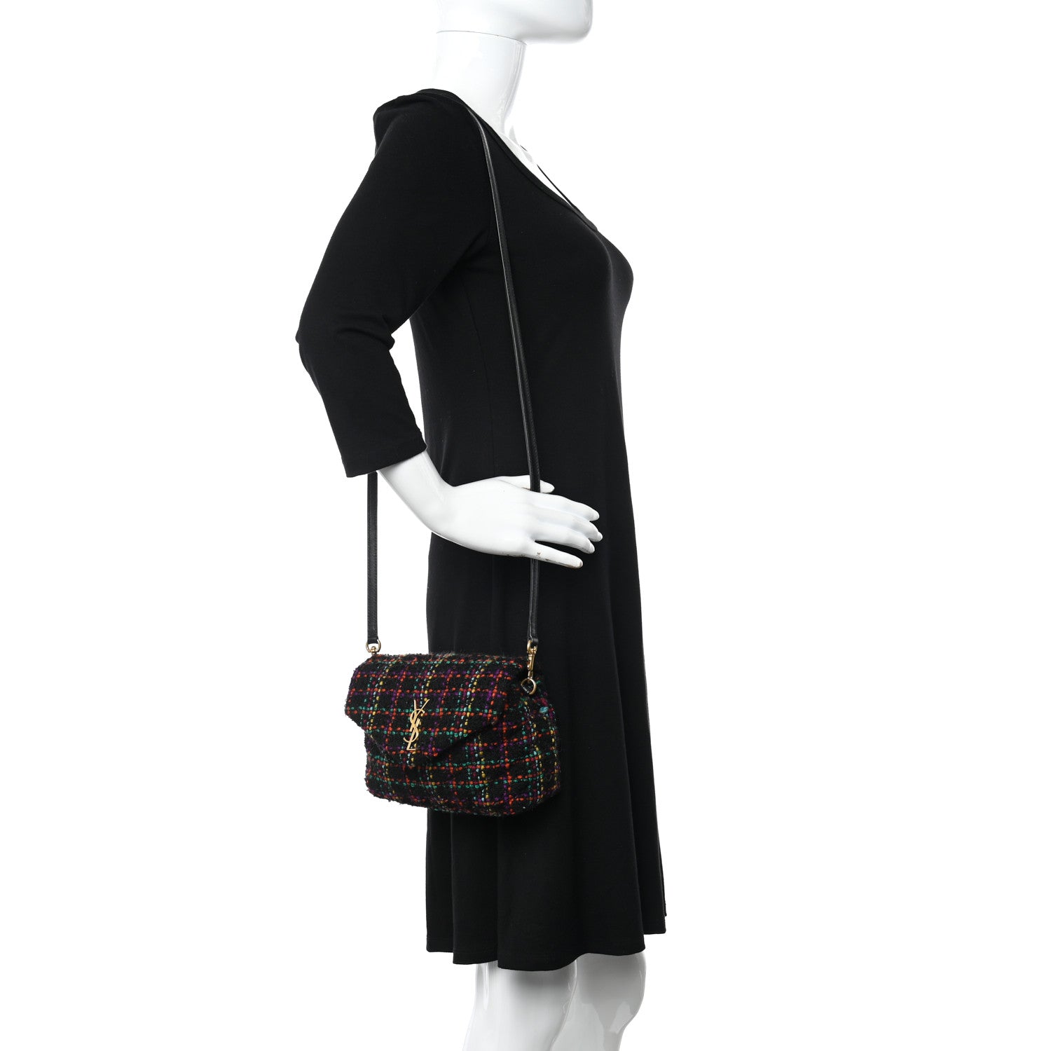Saint Laurent Tweed Toy Loulou Shoulder Bag Black 2 of 10