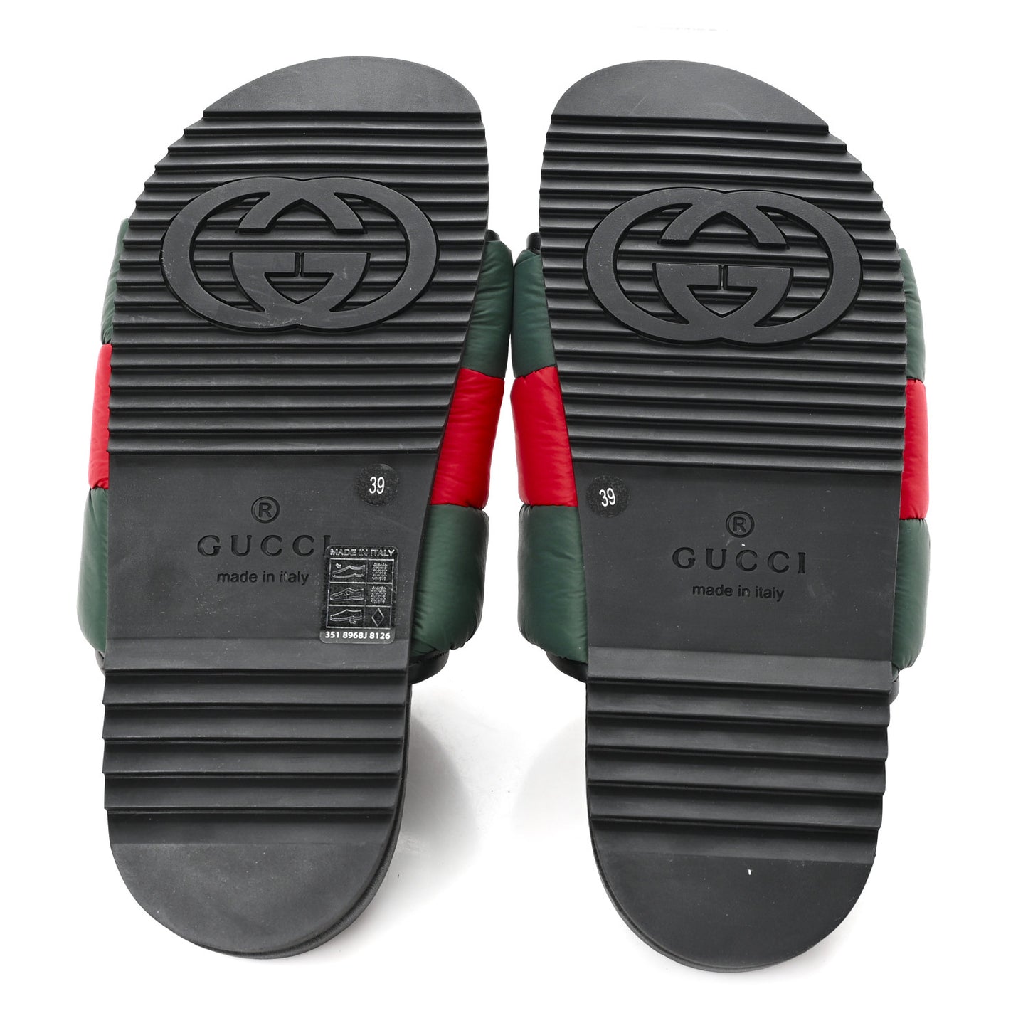 Nylon Web Womens Slide Sandals 39 Black Green Red